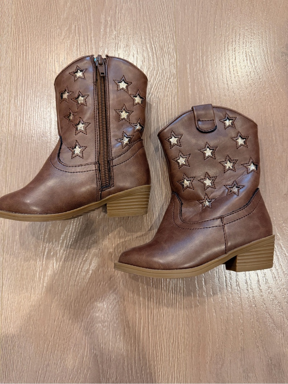 Tucker + Tate Brown Girls Star Accent Western Boots